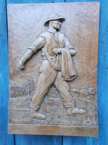 Holz relief wandbild - -, der