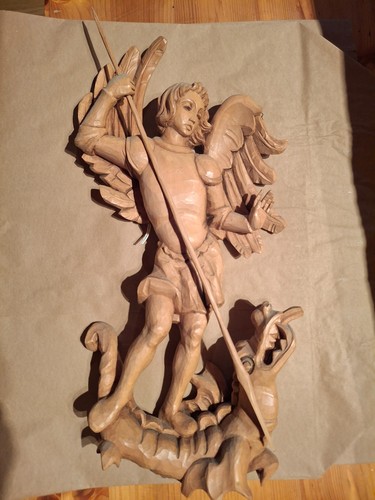 Geschnitzte wandfigur erzengel - geschnitzte,