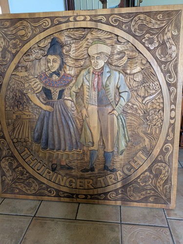 Holzrelief geschnitzt ddr 70er - holzrelief,