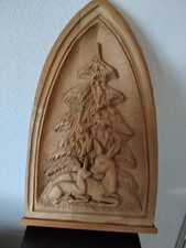 Holzlbild geschnitzt Reh mit