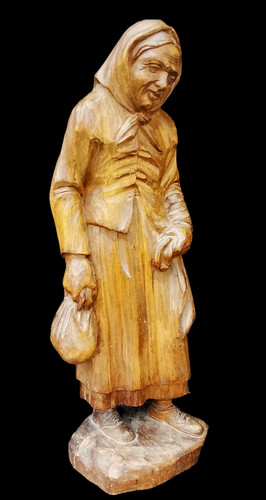 Holzfigur alte frau 50cm - alte,