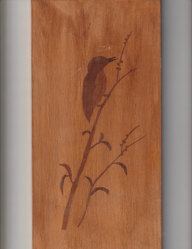 Intarsien bild vogel - vogel, zweig