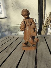 Vintage Holzfigur Mädchen mit