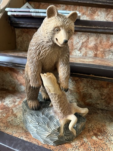 Große holzfigur bär - große,