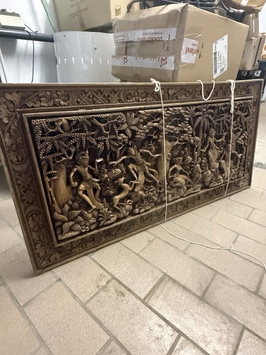 Holzrelief asien unikat - holzrelief,