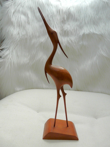 Vintage holz vogel kranich - holz,