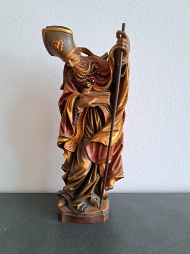Vintage holzfigur heiliger - holzfigur,