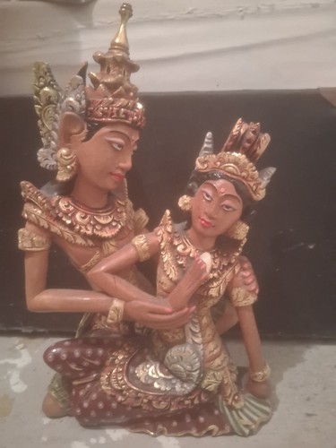 Asiatische holzfigur bemalt - asiatische,
