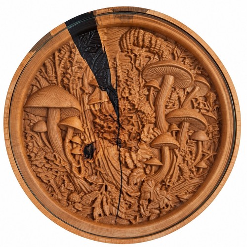Pilz wandbild buche holzrelief - pilz-wandbild,