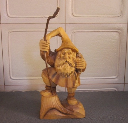 Holzfigur geschnitzt - , "